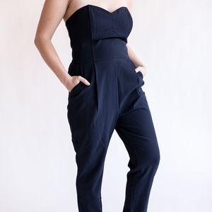 Strapless Navy Jumpsuit